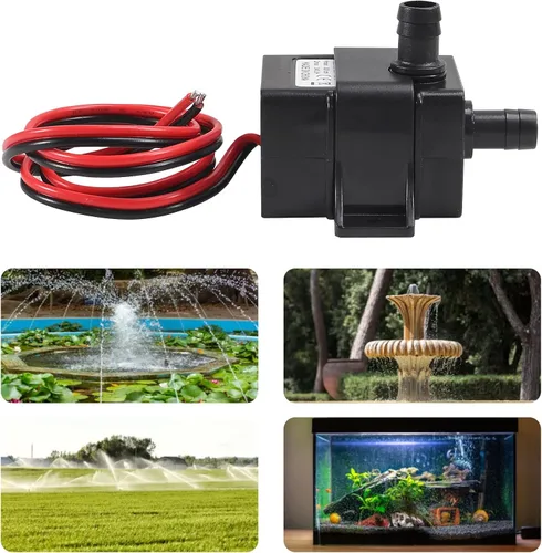 Miniatura 6 de DIANN Mini bomba de agua sumergible DC 12 V pequeña bomba de fuente (4.8 W 240 L/H) con tubo de 3.3 pies 0.315x0.394 in para fuente de acuario