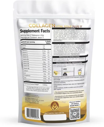 Miniatura 2 de Vital Life - Polvo de péptidos de colágeno – Colágeno hidrolizado con fórmula BioSynergy y 17 súper ingredientes, sabor a piña, 16 onzas, apoya