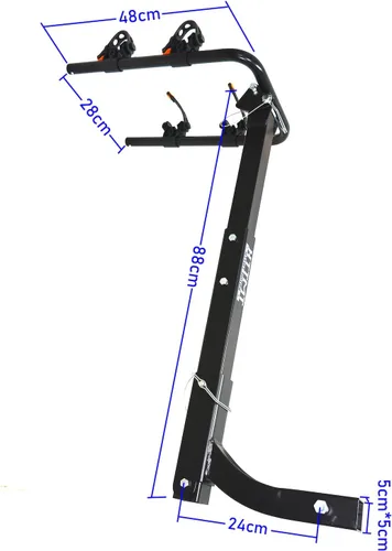 Miniatura 3 de Soporte de enganche para 2 portabicicletas con receptor de 2 pulgadas para coche, camión, SUV, transporte [P/N:ET-TOOL045-A-BLACK]
