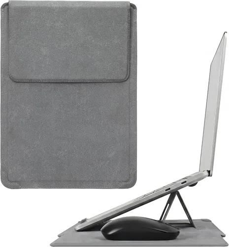 Miniatura 10 de Funda para portátil con soporte y alfombrilla de ratón 15-16 pulgadas Funda para portátil Funda para Chromebook Cubierta protectora de cuero