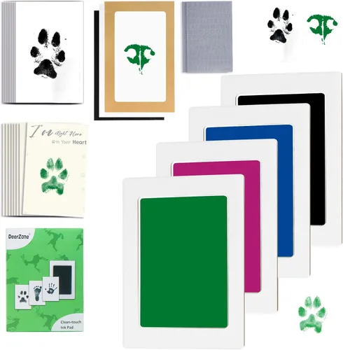 Miniatura 10 de DeerZone Kit de impresión de huellas sin tinta, kit de impresión de huellas de perro, kit de impresión de nariz de perro, almohadillas de tinta