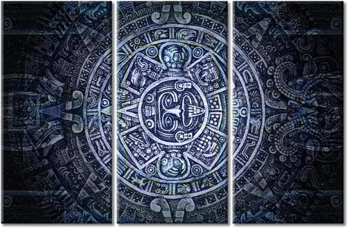 Miniatura 56 de Arte de pared de 3 piezas, pintura en lienzo del Día de los Muertos, Bailarín azteca, impresión sobre lienzo, festival mexicano, obra de arte