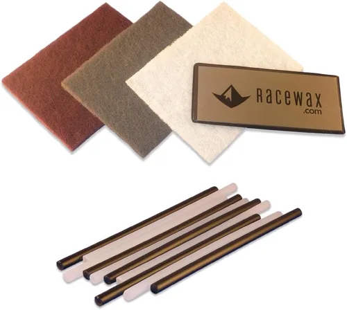 racewax para esquí y snowboard p-tex Kit de reparación de la base: 10 ptex, rascador de metal, 3 Pulido Pads
