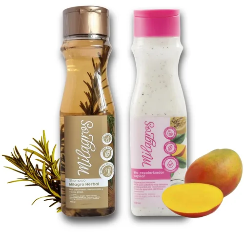 Milagros Champú Herbal & Tratamiento Biorepolarizador | Combate caida del cabello y promueve su crecimiento | Tratamiento de Colombia Milagros ideal