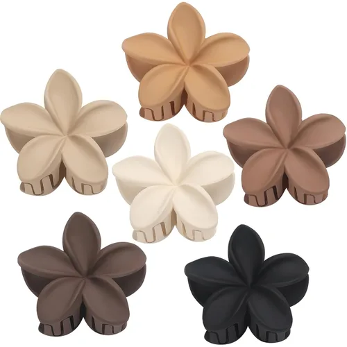 Miniatura 19 de Sisiaipu - Pinza para el cabello, 6 piezas, grandes, con forma de flor, para cabello grueso y mediano, pinzas para el cabello con flores hawaianas