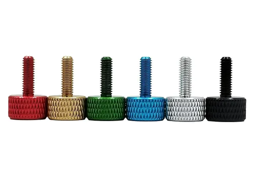 Miniatura 3 de Tornillos moleteados de aluminio M4, multicolor, 20 piezas (M4 x 0.236 in, negro)