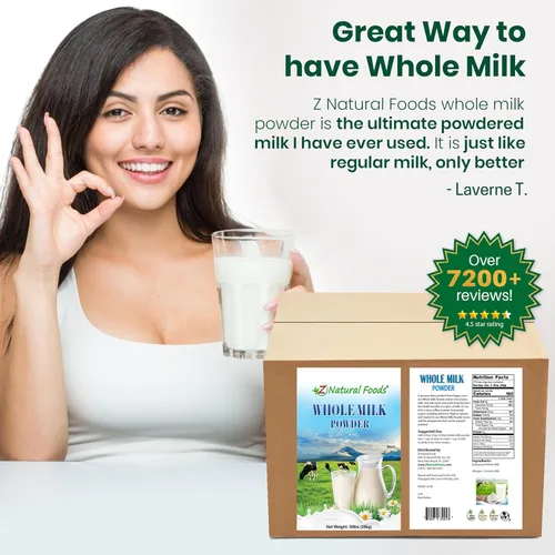 Miniatura 9 de Z Natural Foods - Leche en polvo entera premium - Leche en polvo para hornear, cocinar, bebidas - Leche en polvo seca, pasteurizada, sin OMG, sin