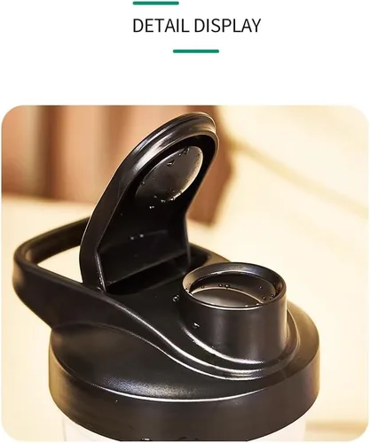 Miniatura 7 de ChezMax Shaker Bottle for Protein Powder (BPA free),PP5 Leakproof Mixer Cup with Built-In Mixing Blade, Portable Workout Shaker for Protein, Negro