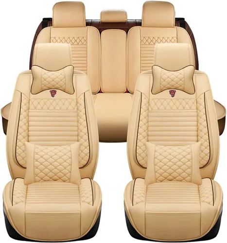 Juego completo de fundas de asiento de automóvil compatibles con Suzuki Grand Vitara 2000-2013, piel sintética, respaldo alto, delantero y trasero,