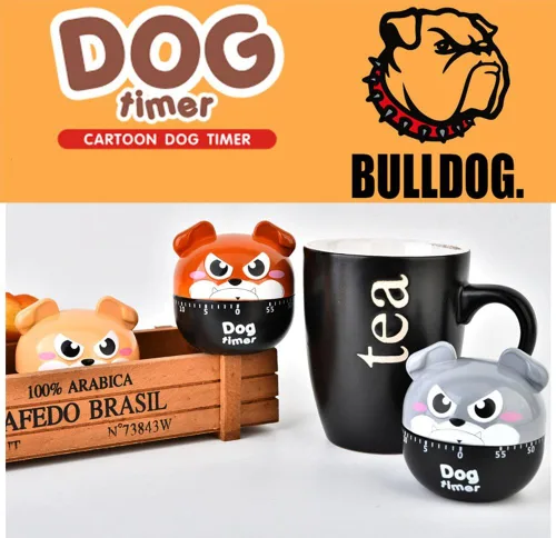 Miniatura 4 de Temporizadores de maquinaria de perro de dibujos animados lindos 60 minutos temporizador de cocina mecánica reloj contadores de alarma fuerte