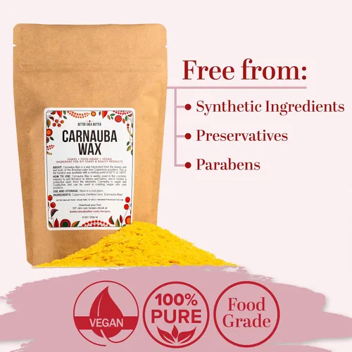 Miniatura 7 de Copos de cera de carnauba para bálsamos, velas y cuidado de la piel Cera vegana natural, ingrediente para bálsamo labial, bálsamos y acabado