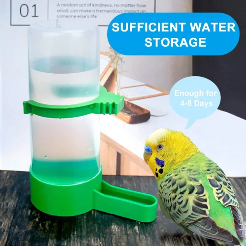 Miniatura 4 de Comedero para pájaros, dispensador de agua para pájaros, 2 unidades, alimentador automático de agua para pájaros con 1 alimentador de alimentos