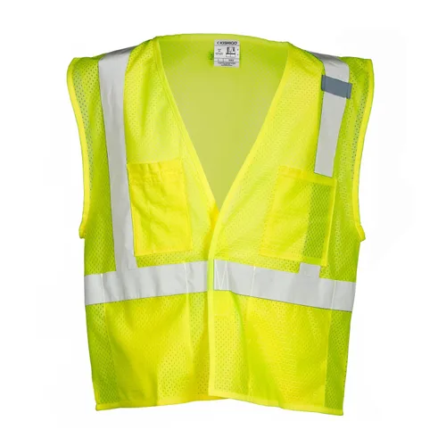Kishigo 1083 Chaleco de poliéster ultra fresco con velcro frontal con múltiples bolsillos, mediano, color lima