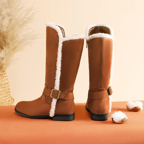 Miniatura 5 de DREAM PAIRS Botas de invierno de media pantorrilla con cremallera lateral para niñas
