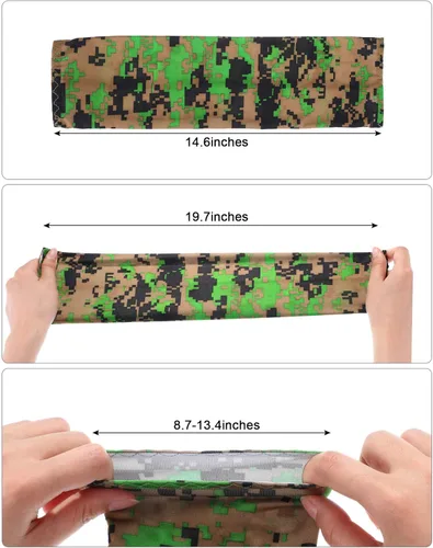 Miniatura 6 de Mudder 8 Pairs UV Sun Protection Cooling Arm Sleeves for Men Women Youth Silk Compression Arm Cover Breathable Outdoors Sport Camouflaje