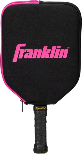 Franklin Sports Cubierta de paleta de pickleball - Funda protectora acolchada con gancho para valla - Funda de paleta de tamaño universal Negro/Rosa