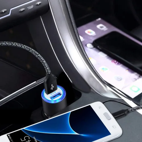 Miniatura 7 de Cargador de coche rápido Android, cable micro USB de carga rápida compatible con Samsung Galaxy S7 S6 J8 J7 J6 J5 J4 J3, Note 5 4 3, Moto E4 E5 G4