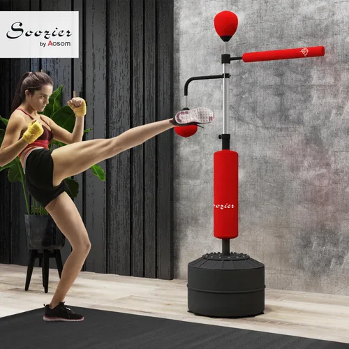 Miniatura 2 de Soozier 4-in-1 Punching Bag for Adults, Freestanding Boxing Bag with 2 Speed Bag, Boxing Training Equipment with 360° Relax Bar, Reflex Bag