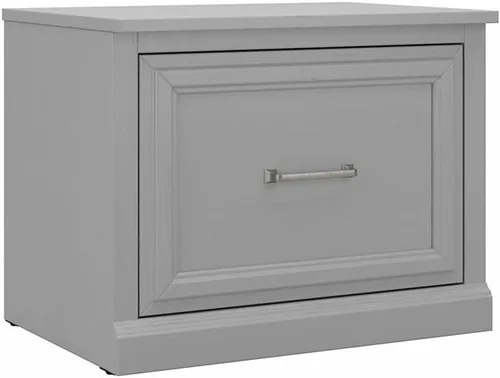 Miniatura 13 de Bush Furniture Woodland - Banco de zapatos pequeño de 24 W con cajón en roble de gamuza negra Organizador estrecho de calzado para entrada
