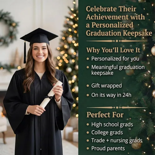 Miniatura 8 de Adorno de graduación personalizado 2025 Adornos de Navidad personalizados grabados con láser 24 horas de clase de 2025 para árbol Gorra