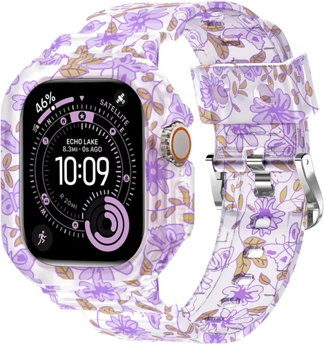 Miniatura 32 de XYF Compatible con correas cristalinas para Apple Watch de 1.929 in, 1.811 in, 1.772 in, 1.732 in, 1.654 in, 1.614 in, 1.575 in, 1.496 in, funda