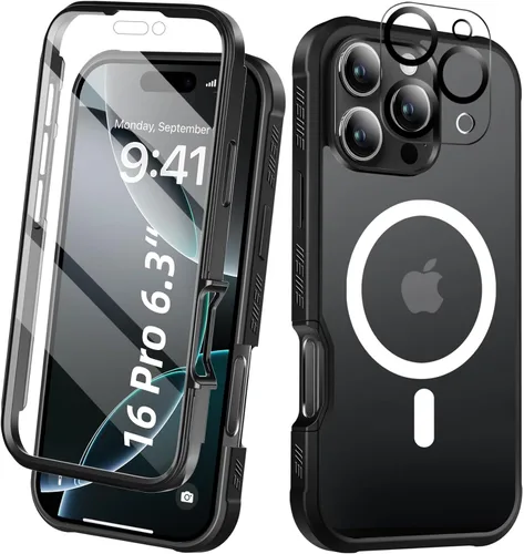 Miniatura 21 de Funda para iPhone 15 de cuerpo completo, protector de pantalla integrado, con protector de lente de cámara, [antiamarilleamiento], funda protectora