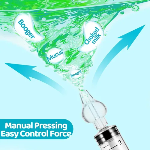 Miniatura 4 de Aspirador nasal para bebé, jeringa nasal para jeringa de bebé, irrigador nasal con punta de succión nasal de silicona reutilizable limpiable