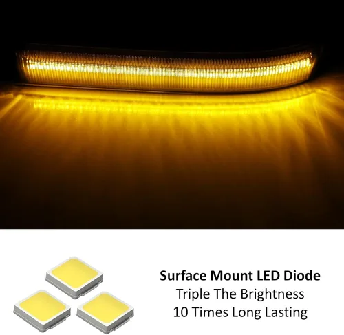 Miniatura 3 de iJDMTOY Luces de marcador de espejo lateral LED ámbar con lente ahumada, compatibles con Ford F150 2009-14 y SVT Raptor 2010-14, reemplaza