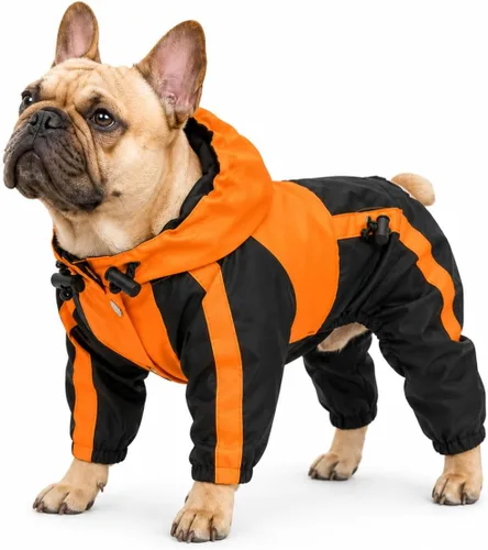 Miniatura 15 de Ropa para mascotas, ropa para perro, ropa para lluvia, nieve, impermeables, cuatro patas, impermeable para perros pequeños, medianos, grandes, Rojo