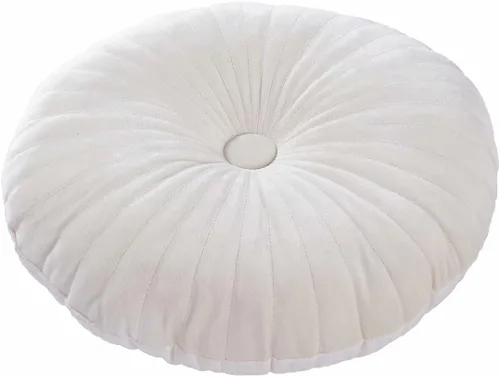 Miniatura 17 de HLOVME Cojín Redondo para Sofá de Terciopelo Cojín Decorativo Pequeño Color Sólido para Sala de Estar Cama Suelo 13.7", Beige