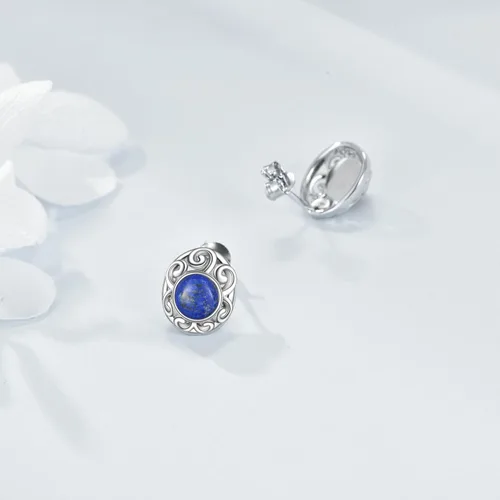 Miniatura 4 de Aretes de piedra natural de plata de ley con forma de abrazofiligrana, joyería de regalo de Navidad para mujeres y niñas