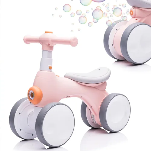 Miniatura 7 de Bicicleta de equilibrio para bebés y niños pequeños con máquina de burbujas para niños de 1 año, bicicleta de equilibrio para niños de 4 ruedas