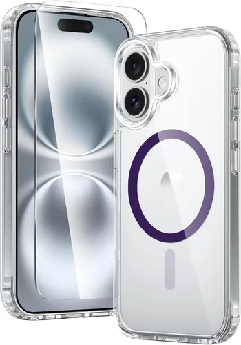Miniatura 61 de FNTCASE Funda para iPhone 13 Pro-Max: Fundas magnéticas transparentes compatibles con Magsafe Slim anti amarillamiento protección contra caídas
