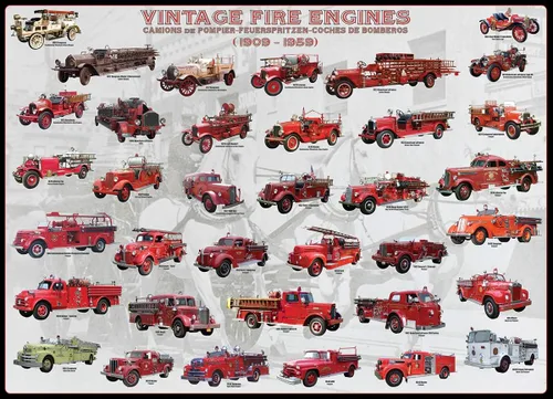 Miniatura 2 de EuroGraphics Rompecabezas vintage de 1000 piezas de camiones de bomberos