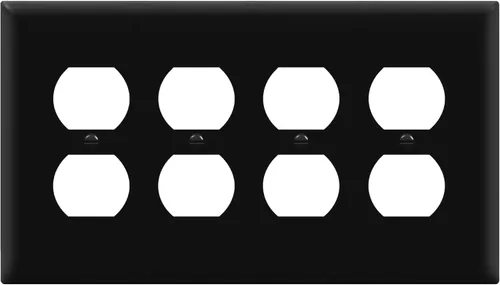 Miniatura 18 de enerlites Duplex placa de pared de salida, 1 – 4 Gang policarbonato, tamaño estándar, irrompible – Color Blanco..., Blanco