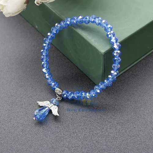 Miniatura 5 de WE Pulsera con dije de ángel de cristal azul 12 PCS - Bautizo Favor/Bautizo/Recuerdos de Bautizo/Quinceañera/Baby Shower, Cristal