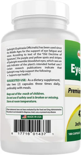 Miniatura 7 de Best Naturals Eyebright 470 mg 180 Capsules