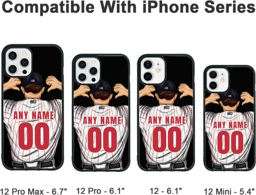 Miniatura 3 de Custome - Funda de teléfono de béisbol, diseño creativo de béisbol deportivo con número de estrella para iPhone 15, 14, 13, 12, 11 Pro Max Plus Mini