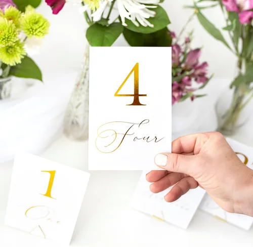 Miniatura 3 de Números de mesa del 1 al 30 Elegantes tarjetas de números de aluminio negro, de doble cara, resistentes de 4 x 6 pulgadas con cabeza y mesa