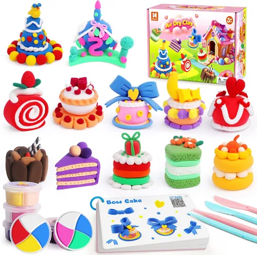 Arcilla seca al aire para niños, kit de arcilla de modelado de 12 cajas, arcilla de moldeo DIY con herramientas de escultura y tutorial, ultra