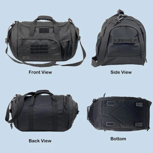 Miniatura 9 de APRlLBAY - Bolsa de lona militar de gran capacidad de 43 litros, bolsa táctica de gimnasiofin de semana para hombres y mujeres (negro azabache)