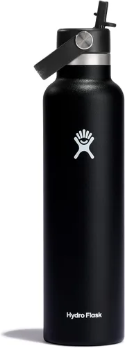 Miniatura 8 de Hydro Flask Botella de agua – Acero inoxidable aislado – Tapa flexible con pajita de boca estándar, antiderrames, a prueba de fugas y recargable