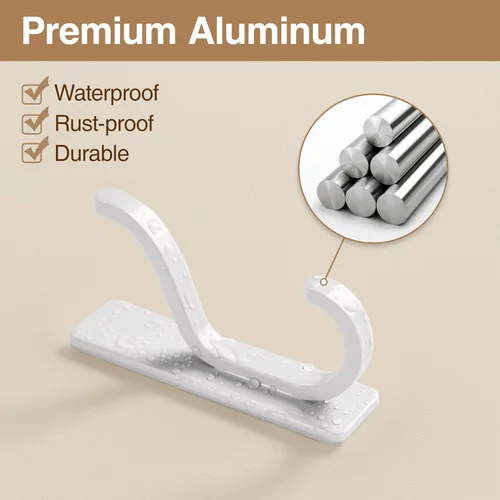 Miniatura 6 de pickpiff Ganchos de Pared Adhesivos para Abrigos - Percha de Puerta Resistente Stick-On, Gancho de Metal para Colgar Toalla, Bolso, Bata, Mochila
