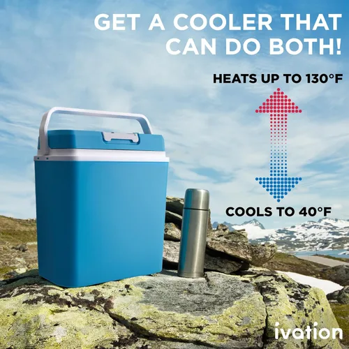 Miniatura 2 de Ivation Enfriador y calentador eléctrico con asa Refrigerador termoeléctrico portátil de 24 L para vehículos y camiones Cable de alimentación