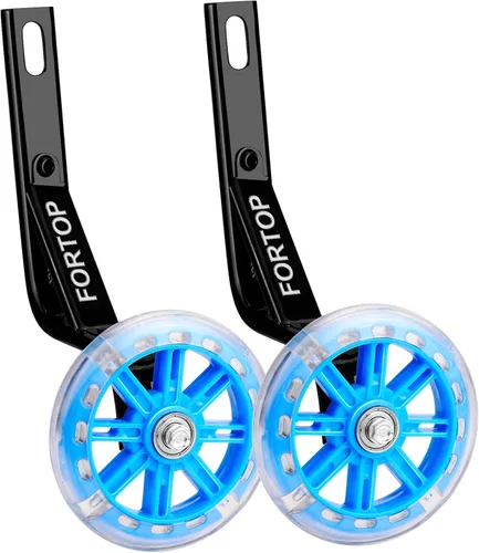 Miniatura 8 de Ruedas de entrenamiento para bicicleta, par de ruedas traseras resistentes con estabilizadores, kit montado para niños y niñas, bicicletas de una
