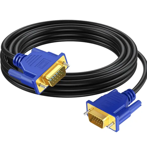 Miniatura 10 de Cable VGA de 6 pies, Cable Adaptador de Monitor de Computadora VGA Macho a Macho Blindado con Chapado en Oro 15 Pin HD15 1080P@60Hz Full HD Alta Azul