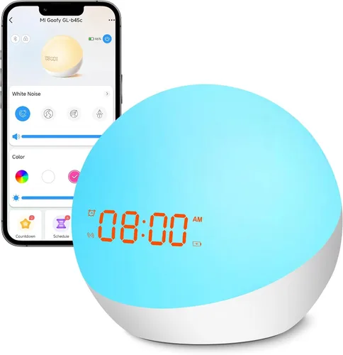 Reloj despertador para niños, entrenador del sueño, reloj despertador para niños pequeños, máquina de sonido portátil para bebés, reloj de luz