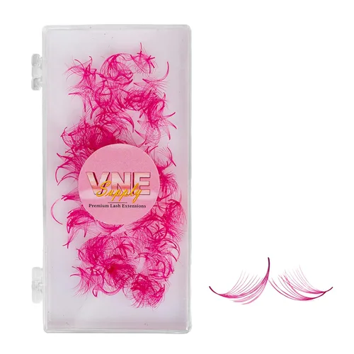 Miniatura 10 de VNE - Extensiones de pestañas coloridas de 500 abanicos, extensiones de pestañas de volumen prefabricadas, abanicos de mega volumen prefabricados
