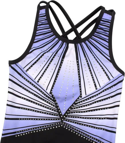 Miniatura 77 de MODAFANS Leotardos de gimnasia para niñas brillantes para bailar ballet, pantalones cortos con espalda cruzada