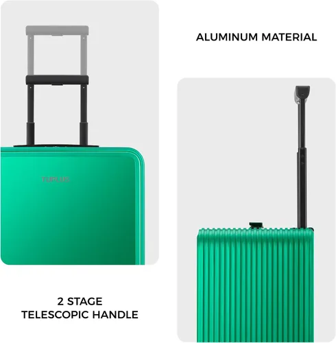 Miniatura 4 de TUPLUS QUICK Maleta rígida de aluminio con ruedas dobles giratorias, equipaje de mano de 16 pulgadas, silencioso, maleta con bloqueo TSA, Verde
